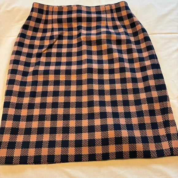 💙 Jones New York Pure Wool Skirt – Size 12 – Blush & Blue, Fully Lined - Picture 1 of 3